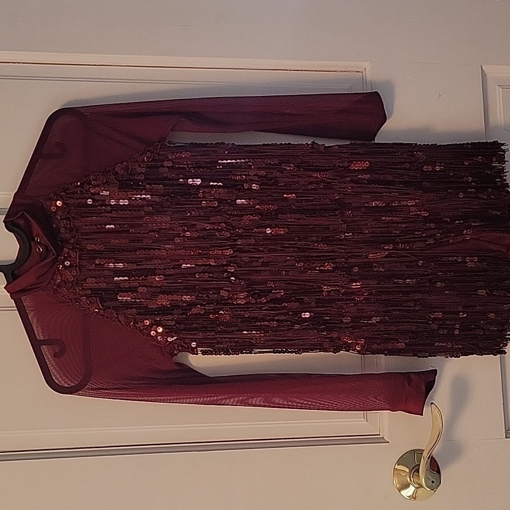 Weissman Burgundy Sequin Dance Costume
